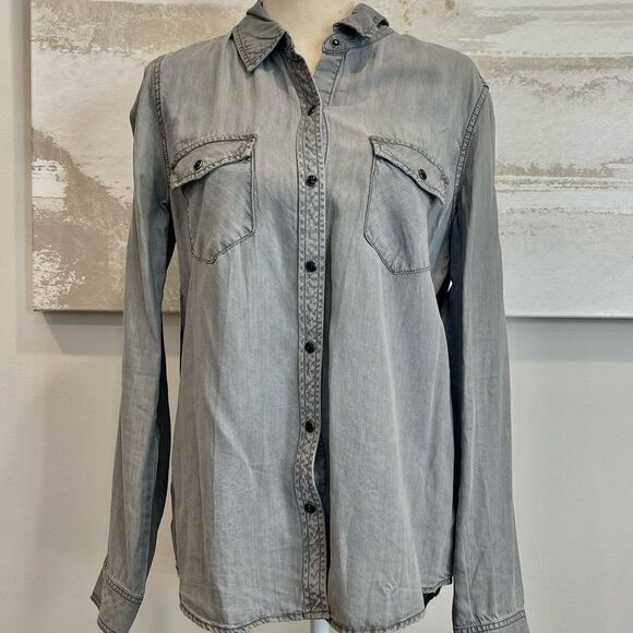 Sanctuary Grey Button Down - Picture 1 of 4